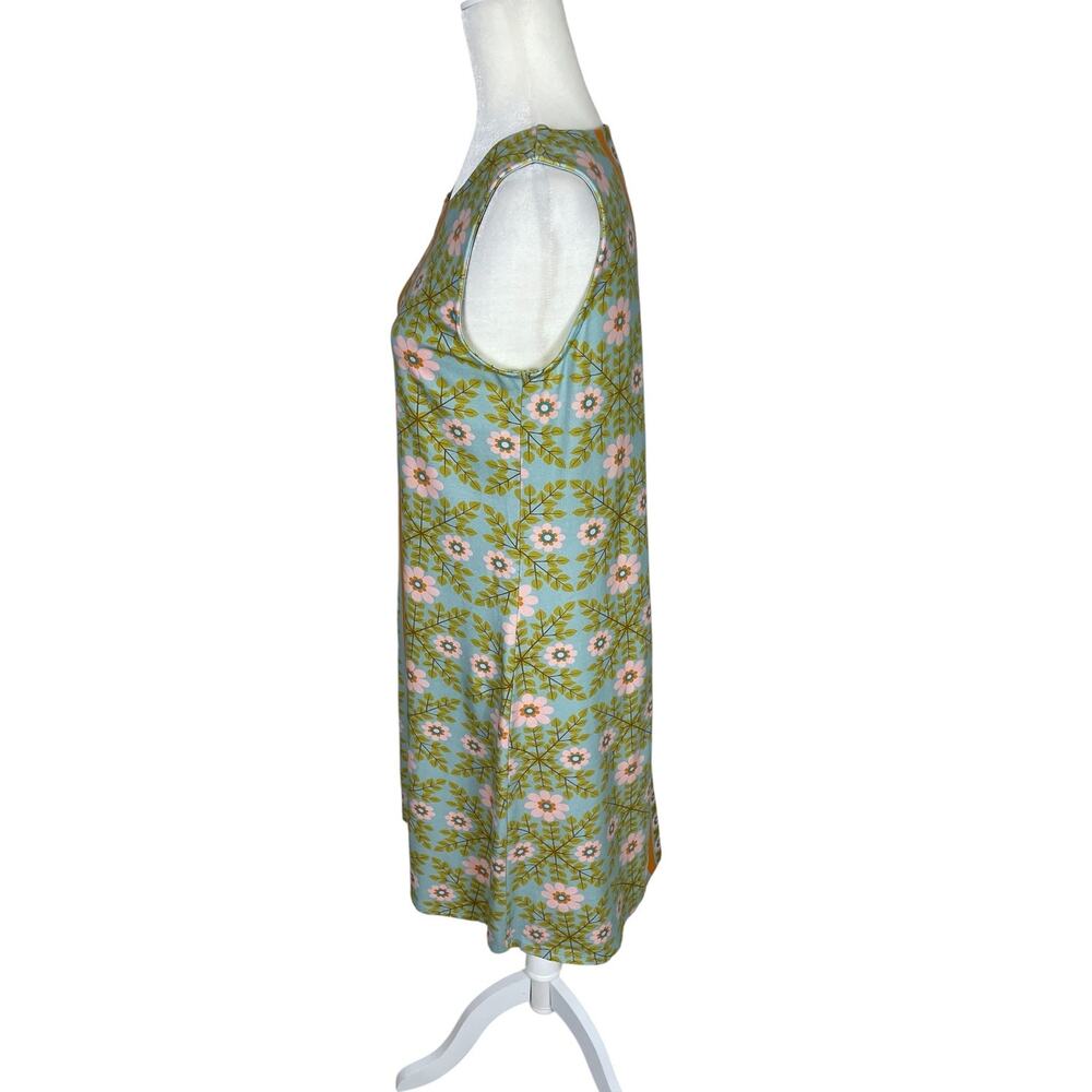 Spartina 449 Lulie Floral Sleeveless Shift Dress Sz M Coastal Preppy Retro 60s - Picture 5 of 11